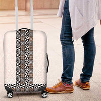 Light Gray Tongan Polynesian Tribal Luggage Cover LT9 White - Polynesian Pride