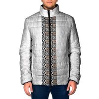 Light Gray Tongan Polynesian Tribal Padded Jacket LT9 Men White - Polynesian Pride