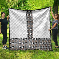 Light Gray Tongan Polynesian Tribal Quilt - Polynesian Pride