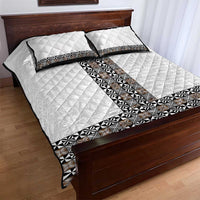 Light Gray Tongan Polynesian Tribal Quilt Bed Set LT9 - Polynesian Pride