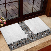 Light Gray Tongan Polynesian Tribal Rubber Doormat LT9 - Polynesian Pride