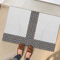 Light Gray Tongan Polynesian Tribal Rubber Doormat LT9 - Polynesian Pride