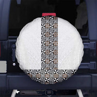 Light Gray Tongan Polynesian Tribal Spare Tire Cover - Polynesian Pride