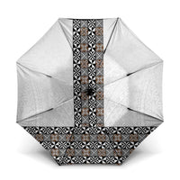 Light Gray Tongan Polynesian Tribal Umbrella LT9 One Size Folded 11.42 inch Opened Diameter 37.4 inch White - Polynesian Pride