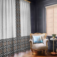 Light Gray Tongan Polynesian Tribal Window Curtain LT9 - Polynesian Pride