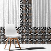 Light Gray Tongan Polynesian Tribal Window Curtain LT9 - Polynesian Pride