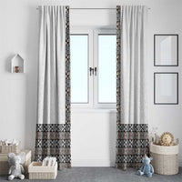 Light Gray Tongan Polynesian Tribal Window Curtain LT9 - Polynesian Pride