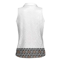 Light Gray Tongan Polynesian Tribal Women Sleeveless Polo Shirt LT9 - Polynesian Pride