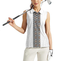 Light Gray Tongan Polynesian Tribal Women Sleeveless Polo Shirt LT9 - Polynesian Pride