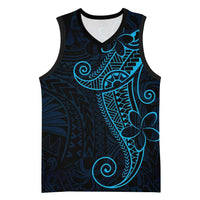 Black Blue Polynesian Tribal Basketball Jersey LT9 Unisex Blue - Polynesian Pride
