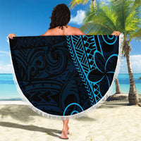 Black Blue Polynesian Tribal Beach Blanket LT9 - Polynesian Pride