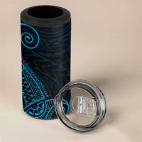 Black Blue Polynesian Tribal 4 in 1 Can Cooler Tumbler LT9 - Polynesian Pride