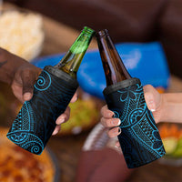 Black Blue Polynesian Tribal 4 in 1 Can Cooler Tumbler LT9 - Polynesian Pride