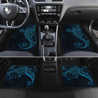 Black Blue Polynesian Tribal Car Mats LT9 Set 4pcs Blue - Polynesian Pride