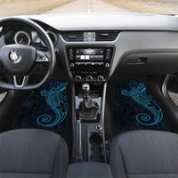 Black Blue Polynesian Tribal Car Mats LT9 Set 2pcs - Front Blue - Polynesian Pride