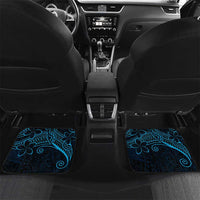 Black Blue Polynesian Tribal Car Mats LT9 Set 2pcs - Back Blue - Polynesian Pride