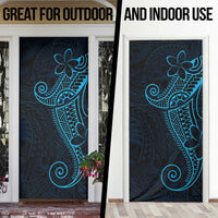 Black Blue Polynesian Tribal Door Cover LT9 - Polynesian Pride