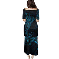 Black Blue Polynesian Tribal Family Matching Puletasi and Hawaiian Shirt LT9 - Polynesian Pride