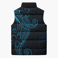 Black Blue Polynesian Tribal Sleeveless Puffer Jacket LT9 - Polynesian Pride