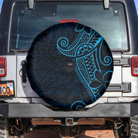 Black Blue Polynesian Tribal Spare Tire Cover - Polynesian Pride