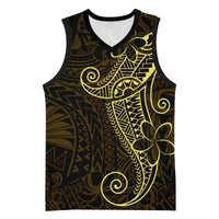Black Gold Polynesian Tribal Basketball Jersey LT9 Unisex Gold - Polynesian Pride