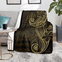 Black Gold Polynesian Tribal Blanket - Polynesian Pride