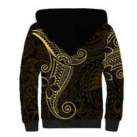 Black Gold Polynesian Tribal Sherpa Hoodie LT9 - Polynesian Pride