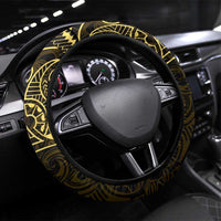 Black Gold Polynesian Tribal Steering Wheel Cover LT9 Universal Fit Gold - Polynesian Pride