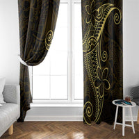 Black Gold Polynesian Tribal Window Curtain - Polynesian Pride