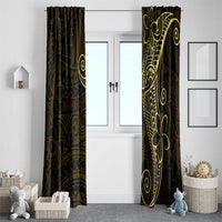 Black Gold Polynesian Tribal Window Curtain - Polynesian Pride