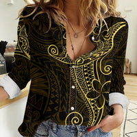 Black Gold Polynesian Tribal Women Casual Shirt - Polynesian Pride