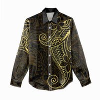 Black Gold Polynesian Tribal Women Casual Shirt - Polynesian Pride