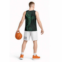 Black Green Polynesian Tribal Basketball Jersey LT9 - Polynesian Pride