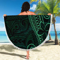 Black Green Polynesian Tribal Beach Blanket LT9 - Polynesian Pride