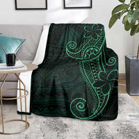 Black Green Polynesian Tribal Blanket - Polynesian Pride