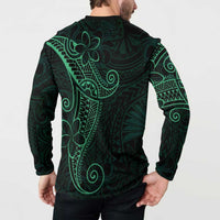 Black Green Polynesian Tribal Button Sweatshirt LT9 - Polynesian Pride