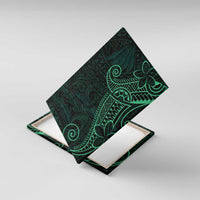 Black Green Polynesian Tribal Canvas Wall Art LT9 With Frame Green - Polynesian Pride