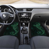 Black Green Polynesian Tribal Car Mats LT9 Set 2pcs - Front Green - Polynesian Pride
