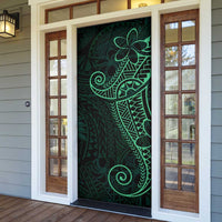 Black Green Polynesian Tribal Door Cover LT9 - Polynesian Pride