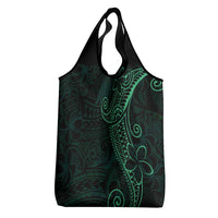 Black Green Polynesian Tribal Grocery Bag LT9 - Polynesian Pride