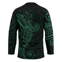 Black Green Polynesian Tribal Hockey Jersey LT9 - Polynesian Pride