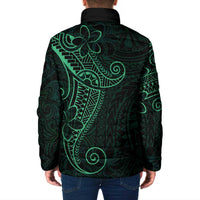 Black Green Polynesian Tribal Padded Jacket LT9 - Polynesian Pride