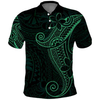 Black Green Polynesian Tribal Polo Shirt LT9 Green - Polynesian Pride