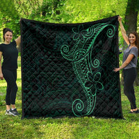 Black Green Polynesian Tribal Quilt - Polynesian Pride