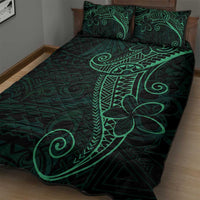 Black Green Polynesian Tribal Quilt Bed Set - Polynesian Pride