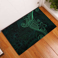 Black Green Polynesian Tribal Rubber Doormat LT9 - Polynesian Pride