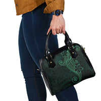 Black Green Polynesian Tribal Shoulder Handbag - Polynesian Pride
