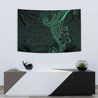 Black Green Polynesian Tribal Tapestry - Polynesian Pride