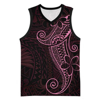 Black Pink Polynesian Tribal Basketball Jersey LT9 Unisex Pink - Polynesian Pride
