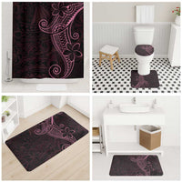 Black Pink Polynesian Tribal Bathroom Set - Polynesian Pride